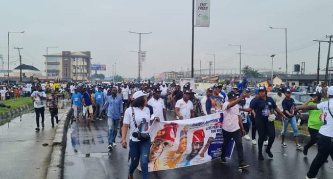 PHOTOS: MC Oluomo leads ‘five million-man’ rally for Tinubu in Lagos