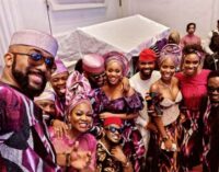 PHOTOS: Bovi, Erica, Banky W turn up for Don Jazzy at mother’s funeral