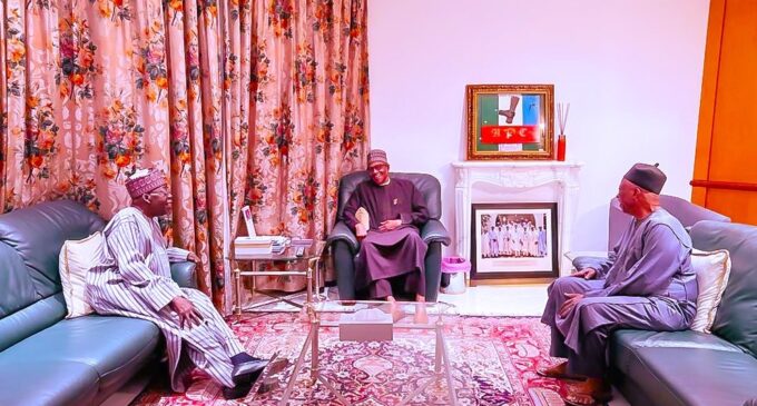 Buhari meets with Tinubu, Adamu ahead of APC campaign flag-off