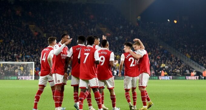 EPL: Arsenal go five points clear as Man City lose