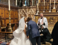 WATCH: Rita Dominic, Fidelis Anosike hold white wedding in UK
