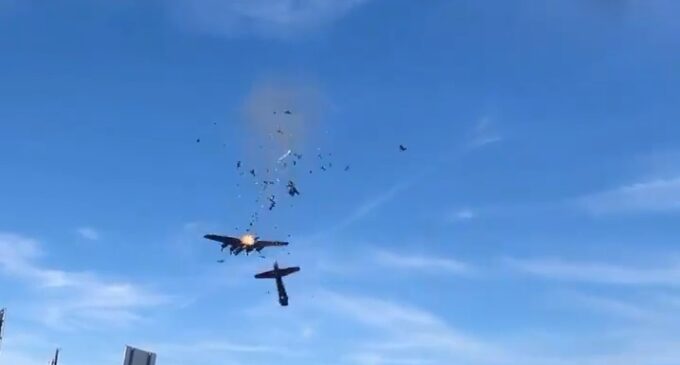 Aircraft collide during World War II airshow at US airport