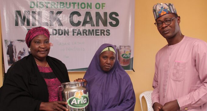 Local dairy farmers excited, as Arla Foods distributes milk cans to improve Nigerian milk quality