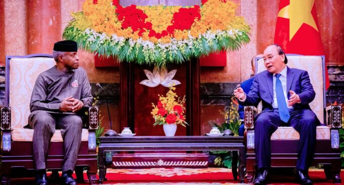PHOTOS: Osinbajo meets with Vietnam president Xuan Phuc
