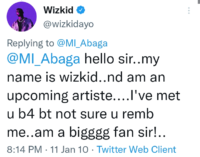 ‘I’m a big fan, sir’ — Wizkid’s 2010 tweet seeking MI’s attention goes viral