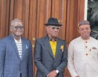 ‘It is brotherly love’ — Wike, Udom Emmanuel, Ortom meet in Rivers amid PDP crisis