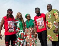 PHOTOS: Psquare joins Peter Obi’s campaign in Rivers