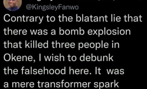 Commissioner claims Kogi explosion was ‘mere transformer spark’ — then deletes tweet
