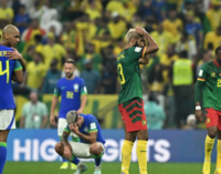 Cameroon beat Brazil but crash out of World Cup