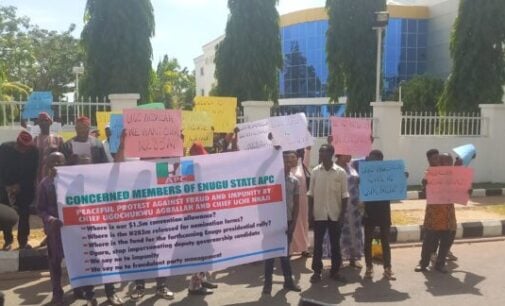 ‘Where’s our $1.5m convention allowance?’ — Enugu party members protest at APC HQ