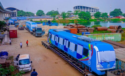 PHOTOS: Lagos takes delivery of two train sets ahead of blue line project inauguration