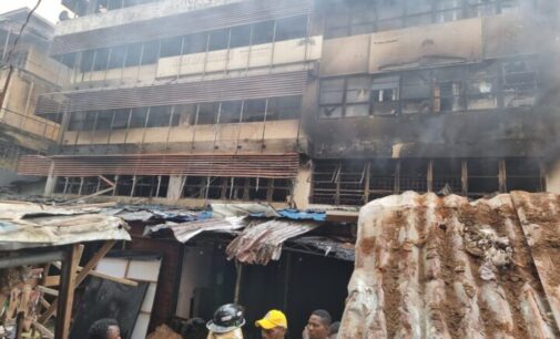 Shops destroyed as fire breaks out at Balogun market in Lagos