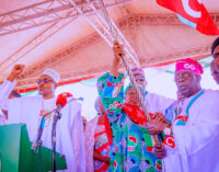 PHOTOS: Buhari, Tinubu, Aisha Binani at APC presidential campaign rally in Adamawa