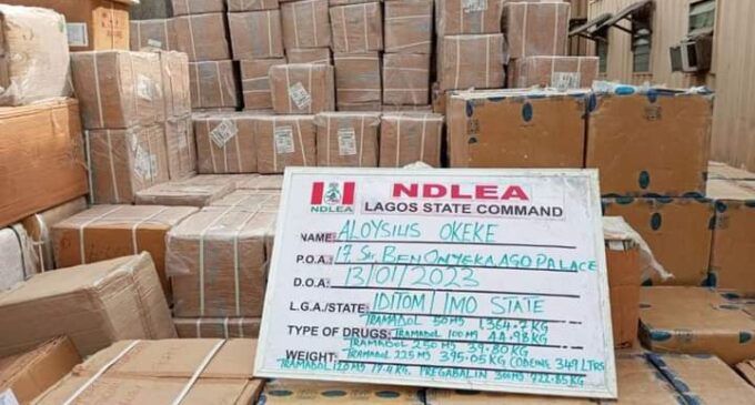 NDLEA: Over three million tramadol pills found in Lagos warehouse