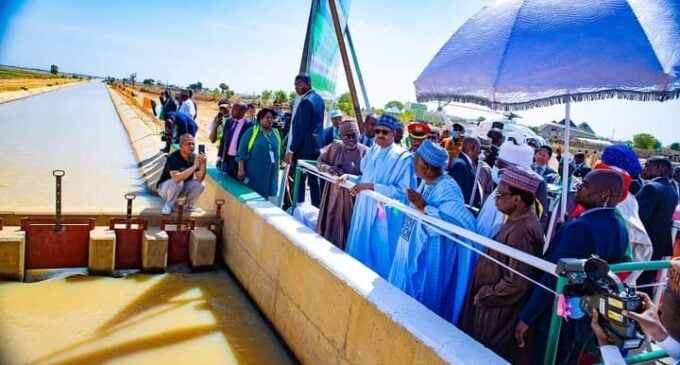 PHOTOS: Buhari inaugurates 5700-hectare irrigation scheme, agro-allied farm in Jigawa