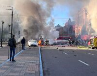 Fresh wave of explosions rock Kyiv as Russia claims victory in Ukrainian town