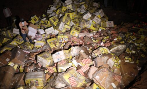 PHOTOS: Unregistered drugs ‘worth N95bn’ destroyed in Nigeria-Benin operation