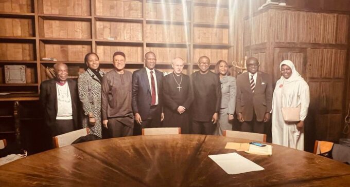 PHOTOS: Obi visits Archbishop of Canterbury after Chatham House speech