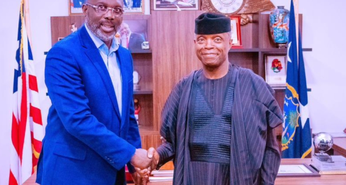 PHOTOS: Osinbajo meets with George Weah in Liberia