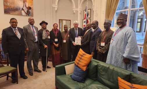 PHOTOS: Udom, Tambuwal, Saraki present as Atiku meets UK government officials
