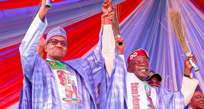 Tinubu is the next president of Nigeria, says Buhari at APC rally in Nasarawa