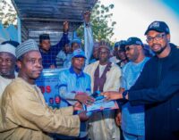 PHOTOS: Amid cash scarcity, Ganduje’s son vying for house of reps empowers youths with POS machines