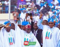 I’ll work hard for Nigeria as you worked for me, Tinubu tells Buhari at APC rally finale