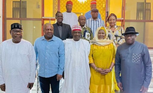 PHOTOS: Jonathan, John Mahama meet with Nigerian presidential candidates to ‘sue for peace’