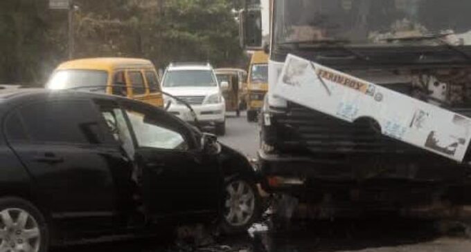 Two killed as car rams into truck in Lagos