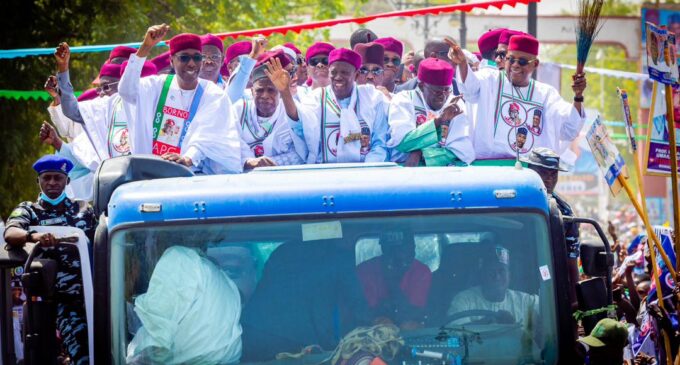 ‘You stood by Borno during trying times’ — Zulum hails Tinubu at APC rally