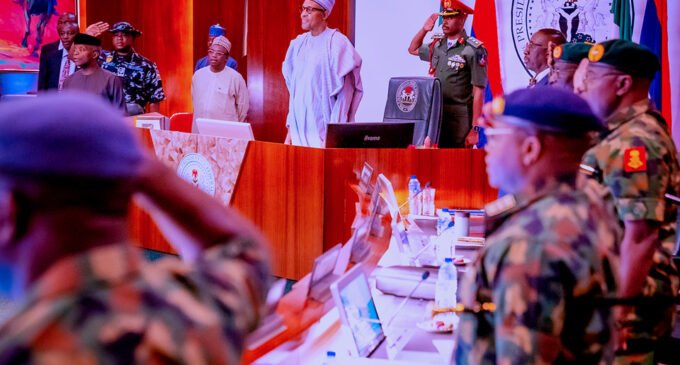 PHOTOS: Buhari presides over pre-election security council meeting
