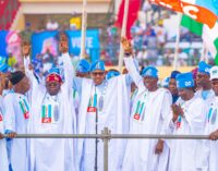 PHOTOS: Buhari joins Tinubu in Lagos as APC holds presidential campaign rally finale