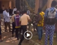 VIDEO: UNIBEN students beat up soldier over ‘use of ATM’