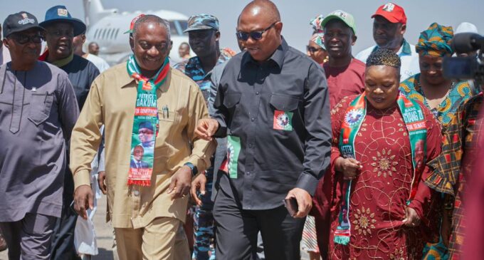 PHOTOS: Obi visits Plateau to canvass support for LP guber candidate