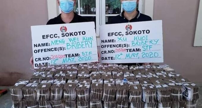 Bribery: Court jails Chinese nationals for offering N50m cash to EFCC official