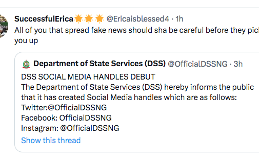 ‘Spread fake news and get picked up’ — Twitter reactions as DSS makes social media debut