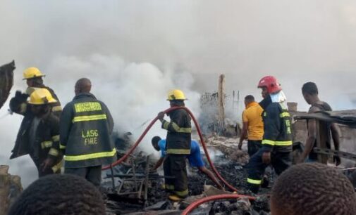 Shops destroyed as fire guts auto parts market in Lagos