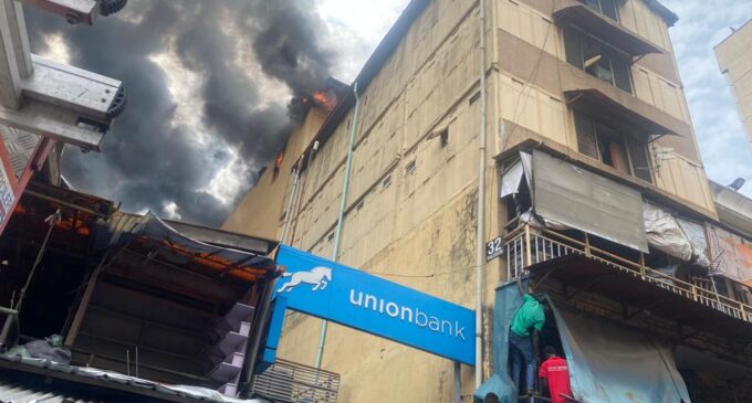 Fire breaks out in five-storey building at Lagos market