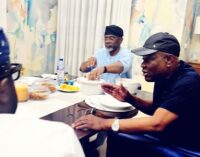 PHOTOS: Gbaja breaks Ramadan fast with Wike in Abuja