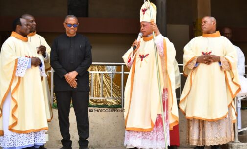 PHOTOS: Peter Obi joins Catholic faithful to celebrate Holy Week in Anambra