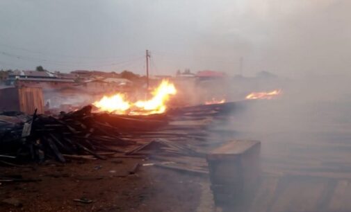 Goods worth millions of naira destroyed as fire guts plank market in Oyo