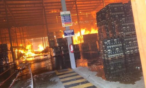 Property worth millions of naira destroyed as fire guts warehouse in Lagos