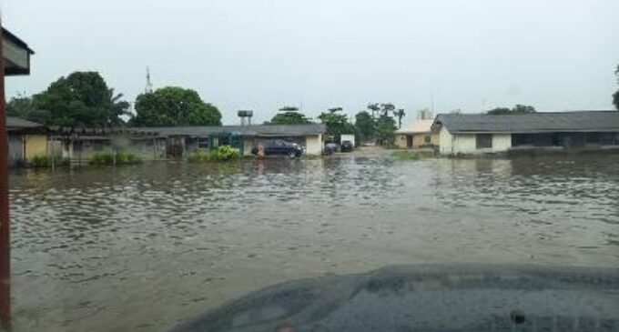 PHOTOS: NPC, NYSC premises in Lagos taken over by flood