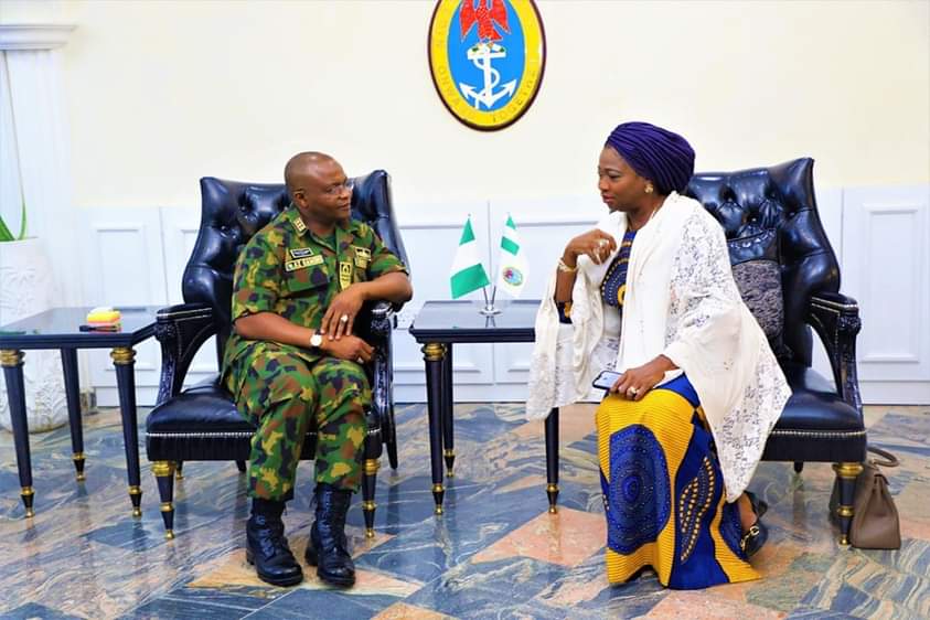 Abike Dabiri-Erewa paid a courtesy visit to AZ Gambo, vice admiral on Thursday 30 March 2023