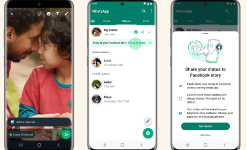 WhatsApp adds new feature allowing users share status to Facebook stories
