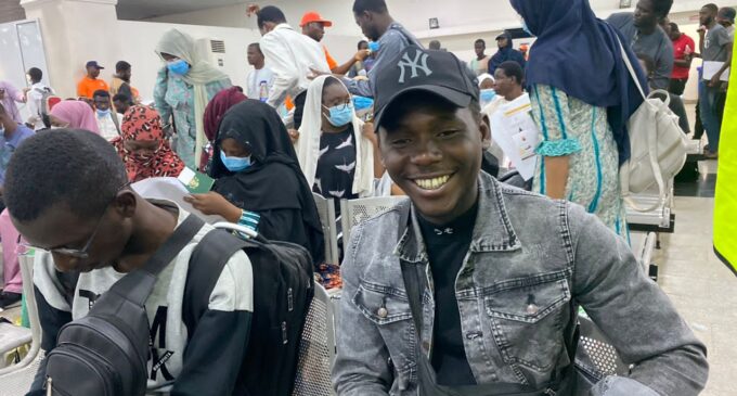 PHOTOS: ‘We’re happy to be back home’ — Nigerians evacuated from Sudan arrive Abuja