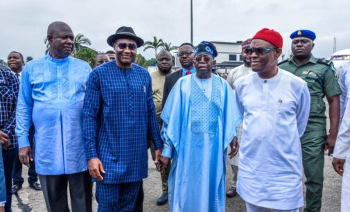 PHOTOS: Tinubu spotted with Magnus Abe, Wike