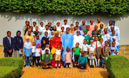 PHOTOS: Buhari celebrates last Children’s Day as president in Aso Rock