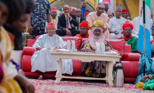 PHOTOS: Emir of Kano pays homage to Abba Yusuf at government house