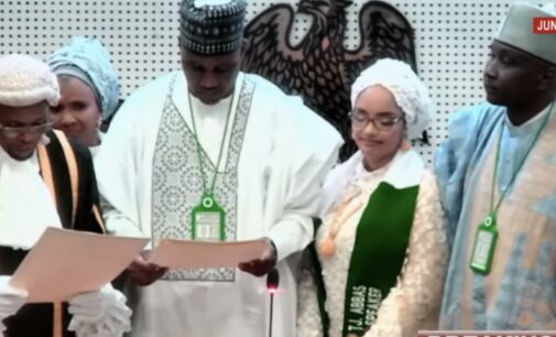 EXTRA: Drama as Abbas’ wives jostle for recognition during swearing-in ceremony